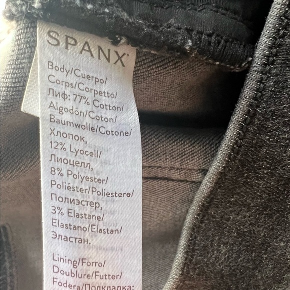 Perfect $128 SPANX ANKLE SKINNY Distressed BLACK pull-on Jeans Jeggings-Sz XL - Picture 10 of 11